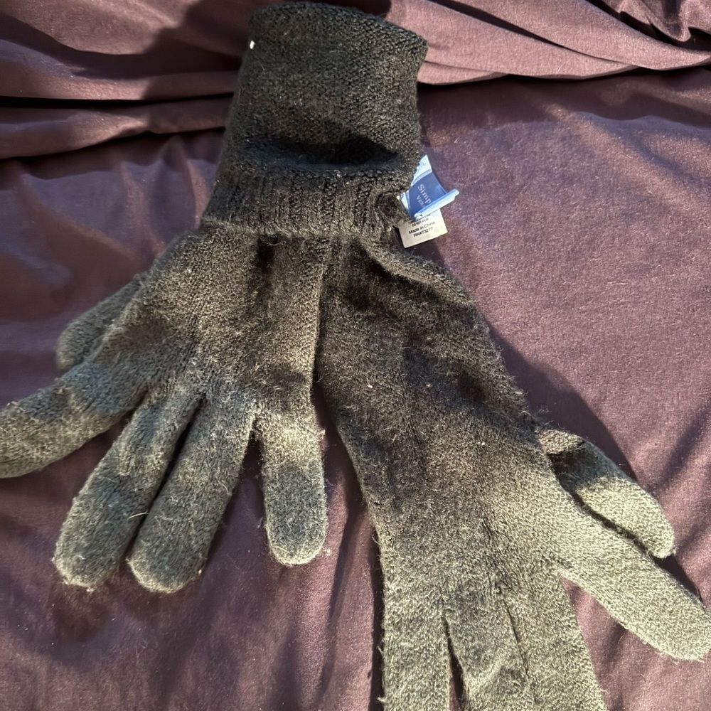 Simply Vera Vera Wang Charcoal Gray Knit Women's Gloves
